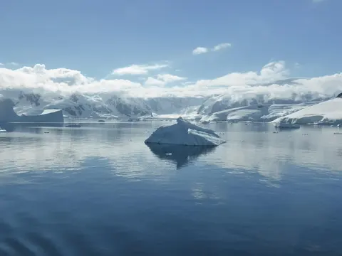 icebergs and sea ice along the Antarctic Peninsula